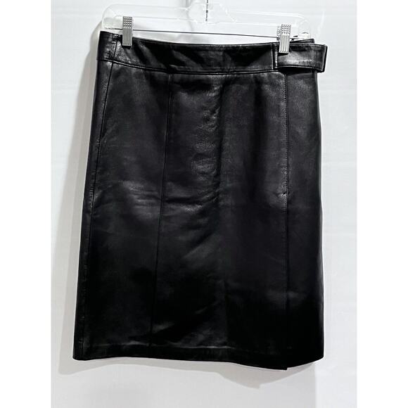 Bebe Butter Soft Black Genuine Leather Straight Skirt size 8-10, 30” waist Y2K - Picture 15 of 16